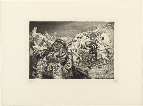 Otto Dix. Mealtime in the Trench (Loretto Heights) [Mahlzeit in der Sappe (Lorettohöhe)]  from The War (Der Krieg). (1924)