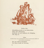 Oskar Kokoschka. Anima With the Contortionist (Anima mit Kautschukmann) (in-text plate, page 52) from Hiob (Job). 1917 (executed 1916/17)