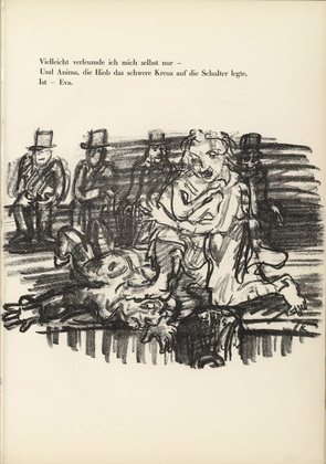 Oskar Kokoschka. End: Anima and Job (Finis: Anima und Hiob) (tailpiece, page 55) from Hiob (Job). 1917 (executed 1916/17)