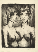 Otto Mueller. Two Girls - Half Nudes (Zwei Mädchen - Halbakte). 1920