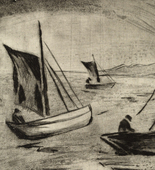 Max Pechstein. Sailboats near the Coast (Segelboote vor der Küste). 1923