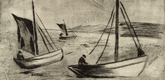 Max Pechstein. Sailboats near the Coast (Segelboote vor der Küste). 1923