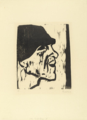 Max Pechstein. Head of a Fisherman VII (Fischerkopf VII) from the portfolio Brücke 1912. 1911, published 1912