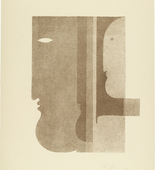 Oskar Schlemmer. Two Profiles to the Left, One to the Right (Zwei Profile nach links, eines nach rechts) from Play on Heads (Spiel mit Köpfen). (c. 1920, published 1923)