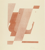 Oskar Schlemmer. Three Vertical Profiles, One Pointing to the Right (Drei Profile in Senkrechten, eines nach rechts) from Play on Heads (Spiel mit Köpfen). (c. 1920, published 1923)