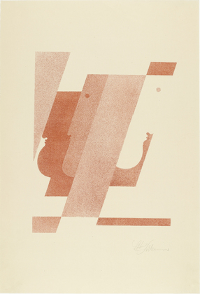 Oskar Schlemmer. Three Vertical Profiles, One Pointing to the Right (Drei Profile in Senkrechten, eines nach rechts) from Play on Heads (Spiel mit Köpfen). (c. 1920, published 1923)