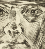 Max Beckmann. Self-Portrait in Bowler Hat (Selbstbildnis mit steifem Hut). 1921