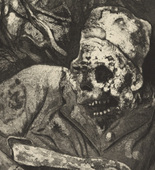 Otto Dix. Corpse in Barbed Wire (Flanders) [Leiche im Drahtverhau (Flandern)] from The War (Der Krieg). (1924)