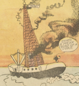 Lyonel Feininger. The Kin-der-Kid's Relief-Expedition Meets a Freight-Steamer from The Chicago Sunday Tribune. (July 8) 1906