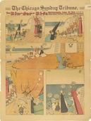 Lyonel Feininger. The Kin-der-Kids: Melancholy Loss of The Jim-jam "Relief-Expedition's" Balloon from The Chicago Sunday Tribune. July 29, 1906