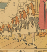 Lyonel Feininger. The Kin-der-Kids: Melancholy Loss of The Jim-jam "Relief-Expedition's" Balloon from The Chicago Sunday Tribune. July 29, 1906