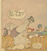 Lyonel Feininger. The Kin-der-Kids: Strenuous Teddy Brings his Jiu-Jitsu into Play from The Chicago Sunday Tribune. (August 26) 1906