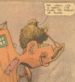 Lyonel Feininger. The Kin-der-Kids: Aunty Jimjam Resumes her Chase in a Flying Machine from The Chicago Sunday Tribune. (November 4) 1906