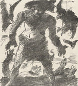 Lovis Corinth. Cain (Kain) for the periodical in portfolio form Krieg und Kunst, no. 6. (1915)