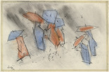 Lyonel Feininger. .a) Rain .b) Walking Figures. 1952