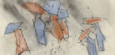 Lyonel Feininger. .a) Rain .b) Walking Figures. 1952