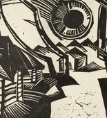 Karl Schmidt-Rottluff. Russian Landscape with Sun (Russische Landschaft mit Sonne). (1919)