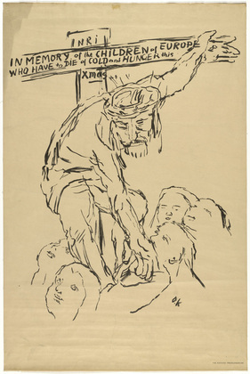 Oskar Kokoschka. Christ Helping the Starving Children (Christus hilft der hungernden Kindern). 1945
