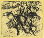 Ernst Ludwig Kirchner. Evening Patrol (Patrouillenritt am Abend). (1915)