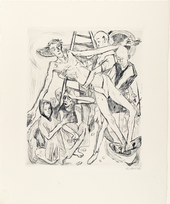 Max Beckmann. Descent from the Cross (Kreuzabnahme) from Faces (Gesichter). (1918, published 1919)