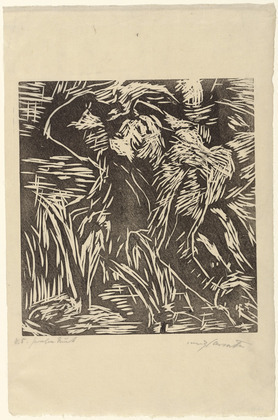 Lovis Corinth. Untitled (Female nude bending over backwards) (Rückwärts gebeugter weiblicher Akt). (1919)