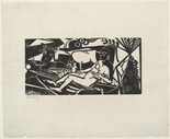 Heinrich Campendonk. Reclining Nude with Cow and Goat (Liegender weiblicher Akt mit Kuh und Ziege). (1918)