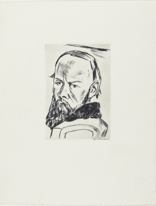 Max Beckmann. Dostoyevsky II (Dostojewski II) from the first Ganymede-Portfolio (erste Ganymed-Mappe). (1921)