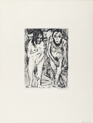 Max Beckmann. Adam and Eve (Adam und Eva). (1917, published 1918)