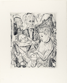 Max Beckmann. Family Scene (Beckmann Family) [Familienszene (Familie Beckmann)] from Faces (Gesichter). (1918, published 1919)