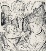 Max Beckmann. Family Scene (Beckmann Family) [Familienszene (Familie Beckmann)] from Faces (Gesichter). (1918, published 1919)