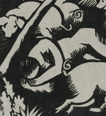 Maria Uhden. Sleeping Swineherd with Pigs (Schlafender Hirt mit Schweinen). 1917