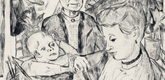 Max Beckmann. Family Scene (Beckmann Family) [Familienszene (Familie Beckmann)] from Faces (Gesichter). (1918, published 1919)