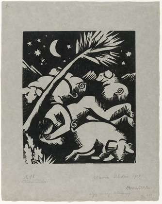 Maria Uhden. Sleeping Swineherd with Pigs (Schlafender Hirt mit Schweinen). 1917