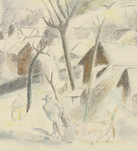 Rudolf Grossmann. Black Market Slaughter (Die Schwarzschlachtung)  for the portfolio Münchener Neue Sezession. (1919)