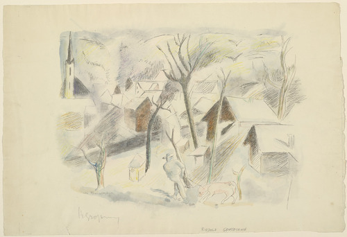 Rudolf Grossmann. Black Market Slaughter (Die Schwarzschlachtung)  for the portfolio Münchener Neue Sezession. (1919)