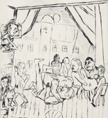Max Beckmann. Wrestlers (Die Ringer) from the portfolio New European Graphics, 5th Portfolio: German Artists, 1921 (Neue Europäische Graphik, 5. Mappe: Deutsche Künstler, 1921). (1921, published 1923)