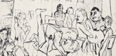 Max Beckmann. Wrestlers (Die Ringer) from the portfolio New European Graphics, 5th Portfolio: German Artists, 1921 (Neue Europäische Graphik, 5. Mappe: Deutsche Künstler, 1921). (1921, published 1923)
