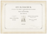 Max Klinger. Vignette (in-text plate, title page) from A Glove, Opus VI (Ein Handschuh, Opus VI). 1881