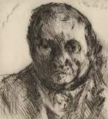 Lovis Corinth. Self-Portrait (Selbstbildnis) (plate facing page 134) from Autobiography, (Selbstbiographie). 1926 (print executed 1925)
