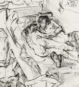 Max Beckmann. Lovers I (Liebespaar I) from Faces (Gesichter). (1916, published 1919)