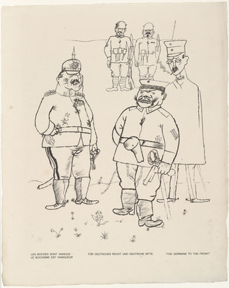 George Grosz. "The Germans to the Front" (Für deutsches Recht und deutsche Sitte) from the portfolio God with Us (Gott mit uns). 1919, published 1920