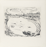 Max Beckmann. Main River Landscape (Mainlandschaft) from Faces (Gesichter). (1918, published 1919)