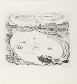 Max Beckmann. Main River Landscape (Mainlandschaft) from Faces (Gesichter). (1918, published 1919)