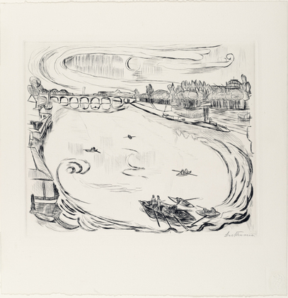 Max Beckmann. Main River Landscape (Mainlandschaft) from Faces (Gesichter). (1918, published 1919)
