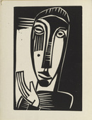 Karl Schmidt-Rottluff. Little Prophetess (Kleine Prophetin)  from  Das graphische Jahrbuch (The Print Yearbook). (1920, print executed 1919)