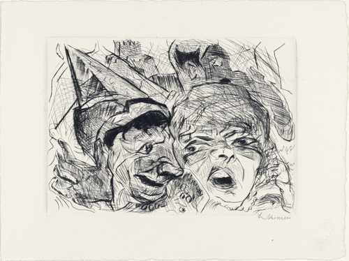 Max Beckmann. Theater from the portfolio Faces (Gesichter). (1916, published 1919)