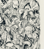 Max Beckmann. Café Music (Cafémusik)  from Faces (Gesichter). (1918, published 1919)