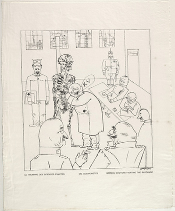 George Grosz. German Doctors Fighting the Blockade (Die Gesundbeter) from the portfolio God with Us (Gott mit uns). (1918, published 1920)
