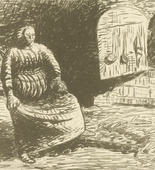 Ernst Barlach. The Woman at the Hearth (Die Frau am Herd) for the portfolio The Dead Day (Der tote Tag). (1910-11, published 1912)