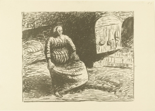 Ernst Barlach. The Woman at the Hearth (Die Frau am Herd) for the portfolio The Dead Day (Der tote Tag). (1910-11, published 1912)